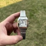Super Clone Cartier Santos WSSA0010 Edelstahl mit blauen Zeigern 35,1mm