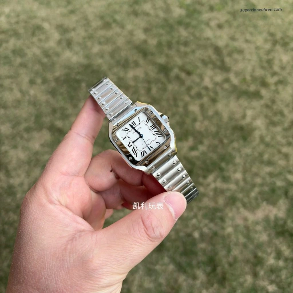 Super Clone Cartier Santos WSSA0010 Edelstahl mit blauen Zeigern 35,1mm