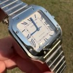 Super Clone Cartier Santos WSSA0010 Edelstahl mit blauen Zeigern 35,1mm