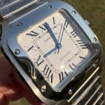 Super Clone Cartier Santos WSSA0010 Edelstahl mit blauen Zeigern 35,1mm