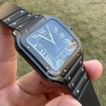 1:1 Super Clone Uhr Cartier Santos WSSA0039 Blackout-Look 39,8 mm