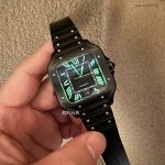 1:1 Super Clone Uhr Cartier Santos WSSA0039 Blackout-Look 39,8 mm