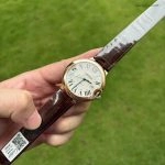Premium Replica Uhr Cartier Ballon Bleu WGBB0017 Roségold mit blauen Zeigern 42mm