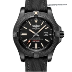 Premium Replica Uhr Breitling Avenger V17310101B1W1 Schwarz mit Textil-Kautschukband 44 mm