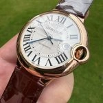 Premium Replica Uhr Cartier Ballon Bleu WGBB0017 Roségold mit blauen Zeigern 42mm