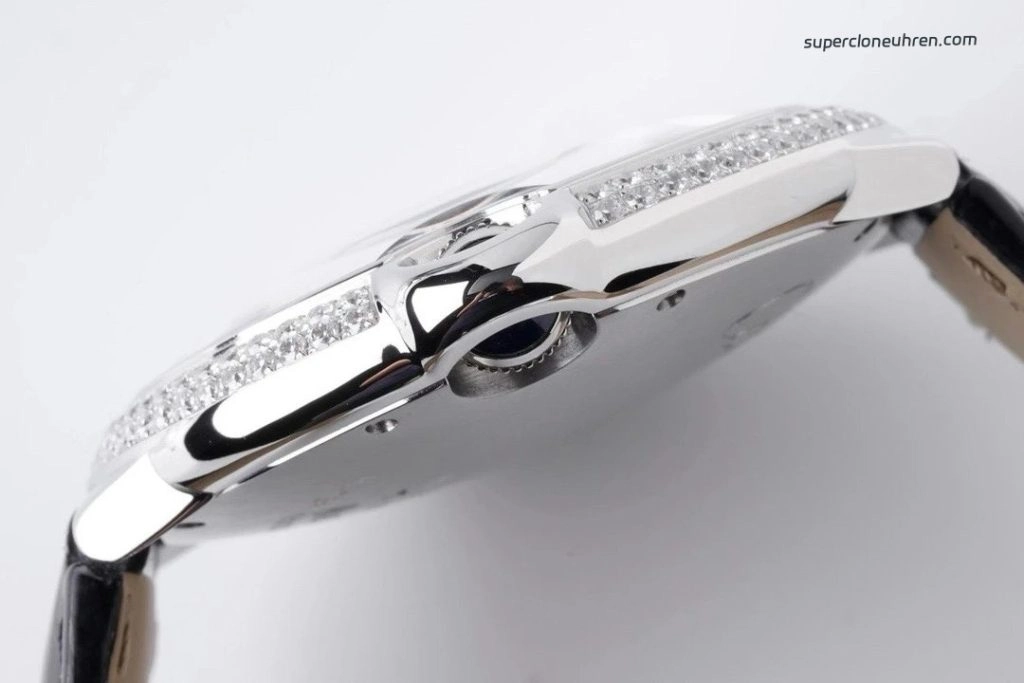 Premium Replica Uhr Cartier Ballon Bleu WE900951 aus Edelstahl mit Diamantbesatz 42mm