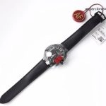 Premium Replica Uhr Cartier Ballon Bleu wsbb0015 Schwarzer Ritter mit Lederband 42mm