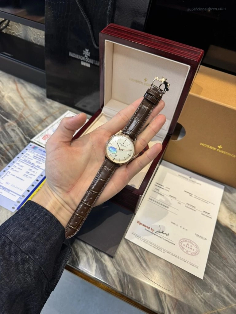 Premium Replica Uhr Vacheron Constantin Patrimony 85180-000r-9248 mit roségoldfarbenem Zifferblatt 40mm