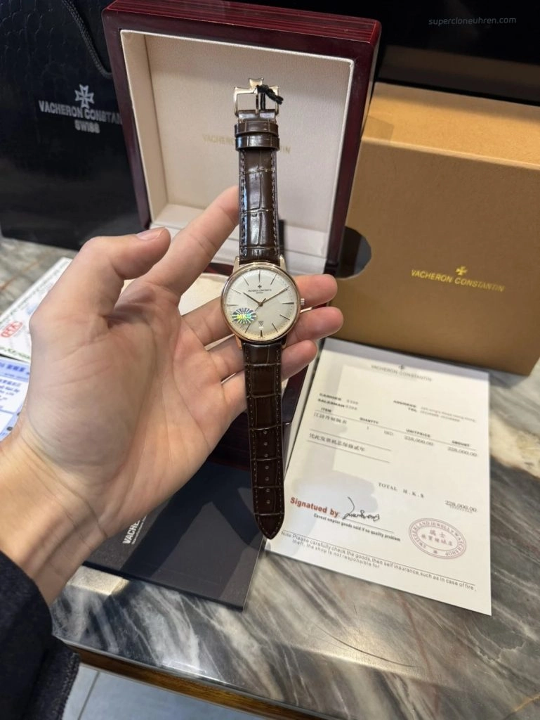Premium Replica Uhr Vacheron Constantin Patrimony 85180-000r-9248 mit roségoldfarbenem Zifferblatt 40mm