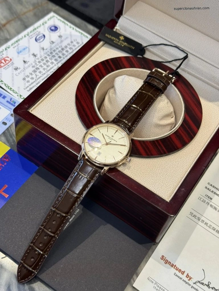 Premium Replica Uhr Vacheron Constantin Patrimony 85180-000r-9248 mit roségoldfarbenem Zifferblatt 40mm