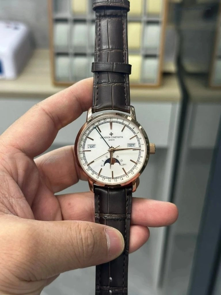 1:1 Super Clone Uhr Vacheron Constantin Traditionnelle 4010T-000R-B344 Roségold Mondphase 41mm