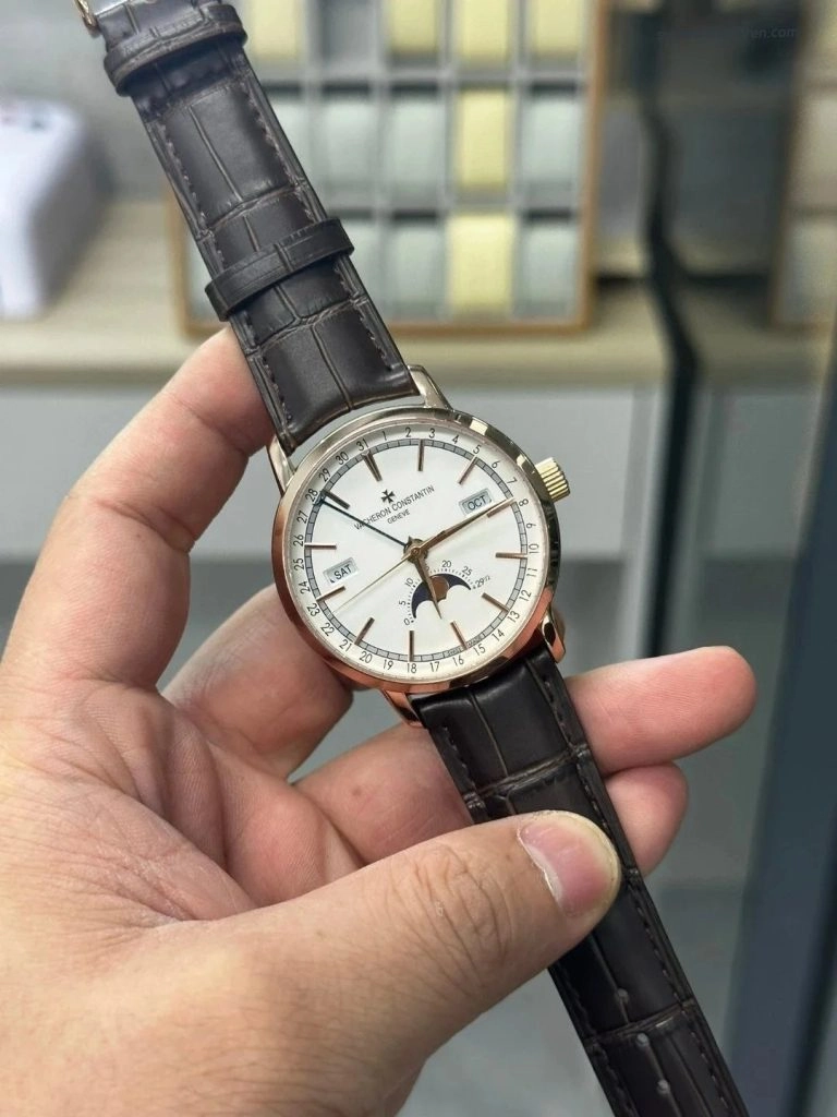 1:1 Super Clone Uhr Vacheron Constantin Traditionnelle 4010T-000R-B344 Roségold Mondphase 41mm