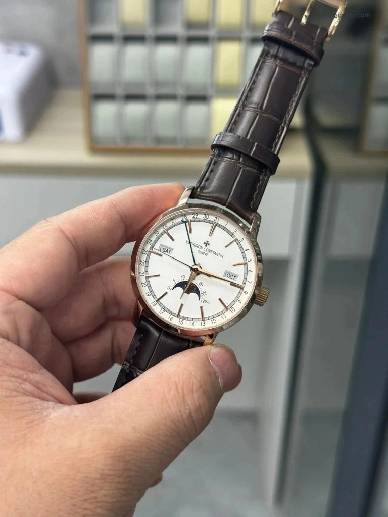1:1 Super Clone Uhr Vacheron Constantin Traditionnelle 4010T-000R-B344 Roségold Mondphase 41mm