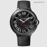 Premium Replica Uhr Cartier Ballon Bleu wsbb0015 Schwarzer Ritter mit Lederband 42mm