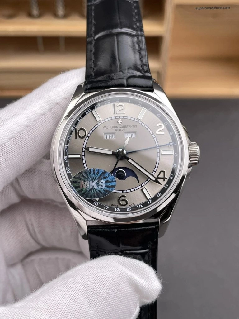 Premium Replica Uhr Vacheron Constantin Fiftysix 4000E/000A-B439 mit silbernem Zifferblatt 40mm