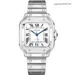 Super Clone Cartier Santos WSSA0010 Edelstahl mit blauen Zeigern 35,1mm