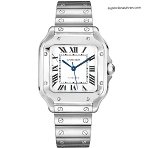 Super Clone Cartier Santos WSSA0010 Edelstahl mit blauen Zeigern 35,1mm