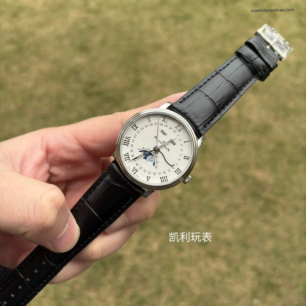 Premium Replica Uhr Blancpain Villeret 6654-1127-55B mit Mondphase 40mm