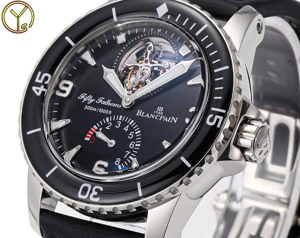 Super Clone Blancpain Fifty Fathoms 5025-1530-52A mit schwarzem Zifferblatt 45mm
