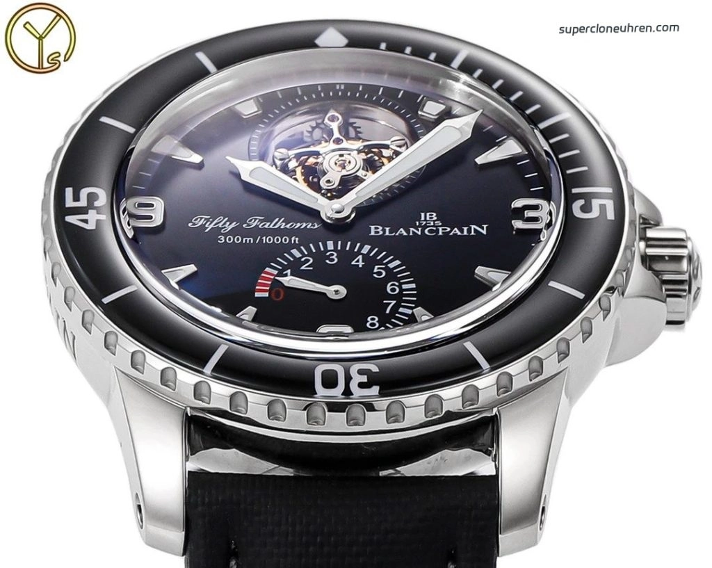 Super Clone Blancpain Fifty Fathoms 5025-1530-52A mit schwarzem Zifferblatt 45mm