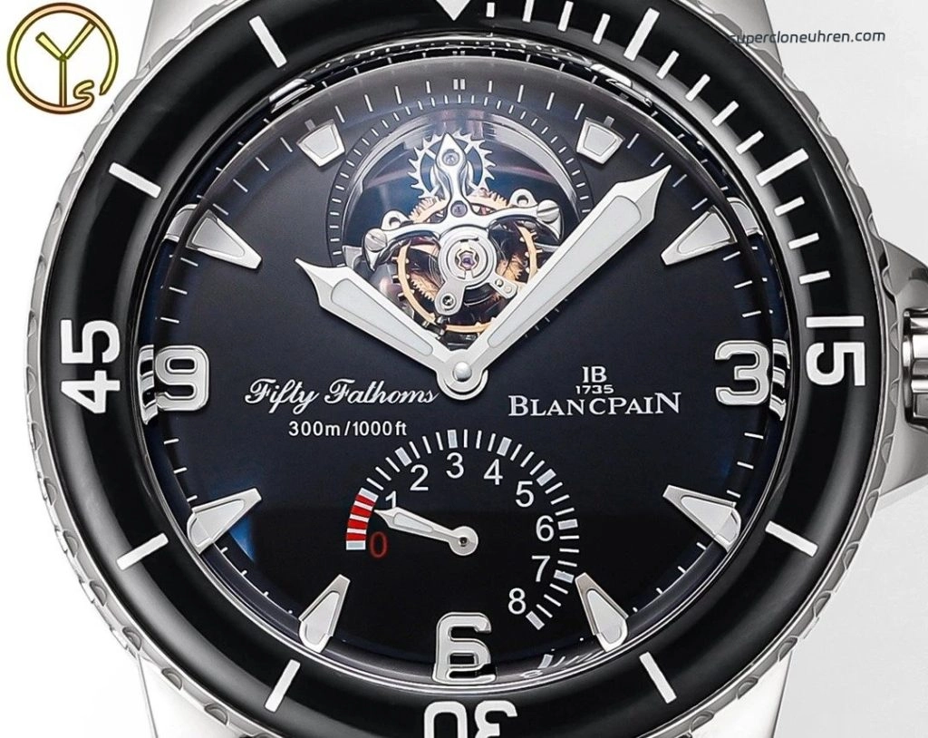 Super Clone Blancpain Fifty Fathoms 5025-1530-52A mit schwarzem Zifferblatt 45mm