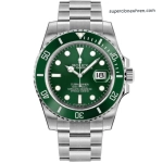 Super Clone Rolex Submariner 116610LV-0002 mit satiniertem Stahlband 40 mm