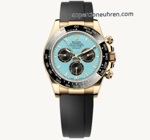 Premium Replica Uhr Rolex Daytona M126518LN-0014 mit türkisblauem Zifferblatt und Oysterflex-Band 40mm