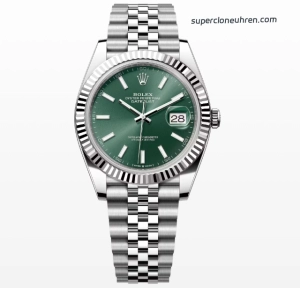 Super Clone Rolex Datejust 126334 mintgrünes Zifferblatt mit Jubilee-Band 41mm