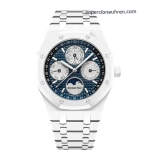 Super Clone Audemars Piguet Royal Oak Perpetual Calendar 26579CB.OO.1225CB.01 in weißer Keramik 41 mm