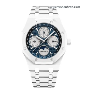 Super Clone Audemars Piguet Royal Oak Perpetual Calendar 26579CB.OO.1225CB.01 in weißer Keramik 41 mm