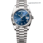 Super Clone Rolex Day-Date m228239-0007 blaues Zifferblatt mit römischen Ziffern 40mm