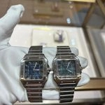 Premium Replica Uhr Cartier Santos WSSA0061 grünes Zifferblatt Edelstahl 39,8 mm