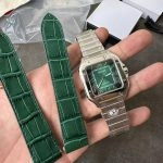 Premium Replica Uhr Cartier Santos WSSA0061 grünes Zifferblatt Edelstahl 39,8 mm
