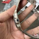 Premium Replica Uhr Cartier Santos WSSA0061 grünes Zifferblatt Edelstahl 39,8 mm