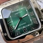 Premium Replica Uhr Cartier Santos WSSA0061 grünes Zifferblatt Edelstahl 39,8 mm