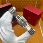 Premium Replica Uhr Cartier Santos WSSA0061 grünes Zifferblatt Edelstahl 39,8 mm