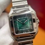 Premium Replica Uhr Cartier Santos WSSA0061 grünes Zifferblatt Edelstahl 39,8 mm