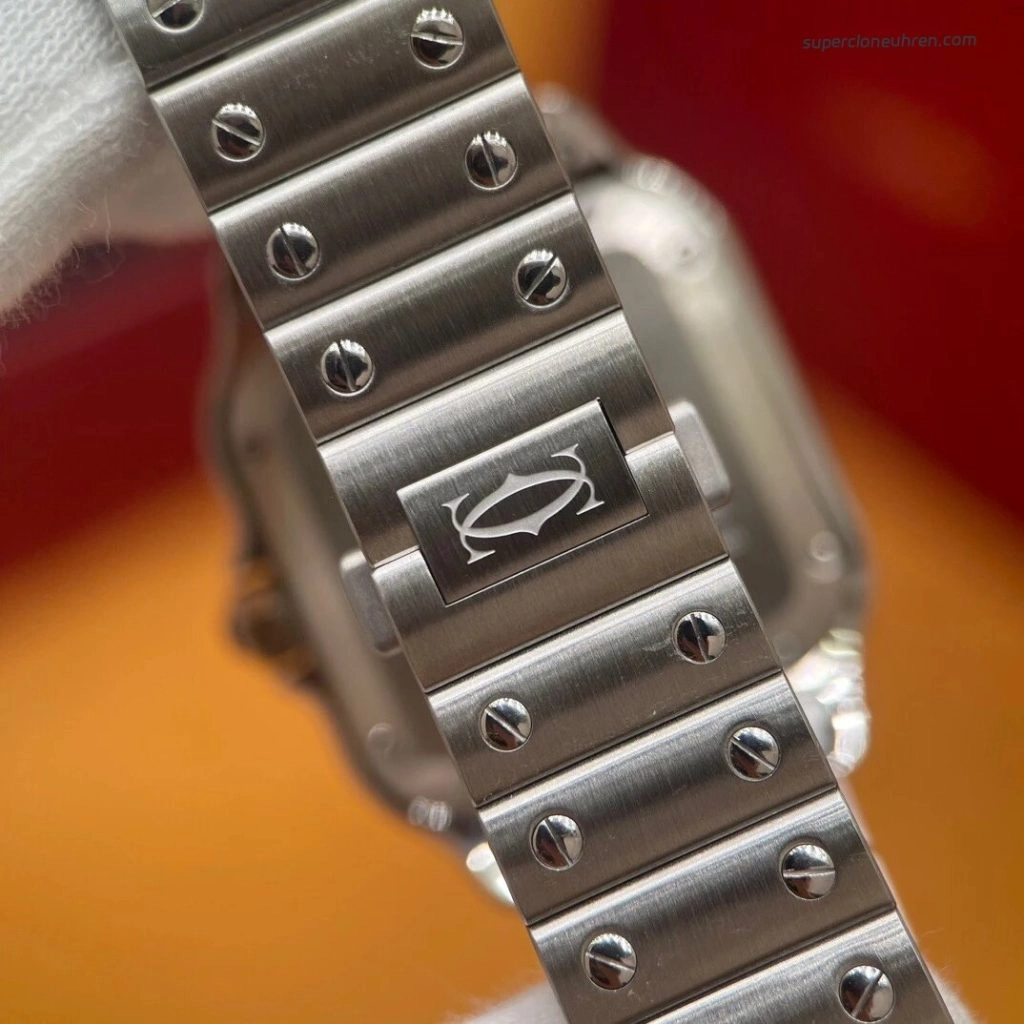 Premium Replica Uhr Cartier Santos WSSA0061 grünes Zifferblatt Edelstahl 39,8 mm