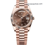 Premium Replica Uhr Rolex Day-Date m228235-0002 Roségold mit braunem Zifferblatt 40mm