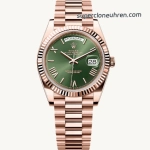 Premium Replica Uhr Rolex Day-Date m228235-0025 Roségold Mintgrün 40mm