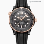 Premium Replica Uhr Omega Seamaster Diver 300M 210.62.44.20.01.001 Keramikgehäuse Roségold 43,5 mm