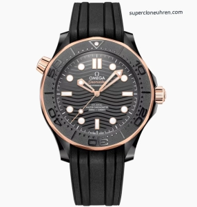 Premium Replica Uhr Omega Seamaster Diver 300M 210.62.44.20.01.001 Keramikgehäuse Roségold 43,5 mm