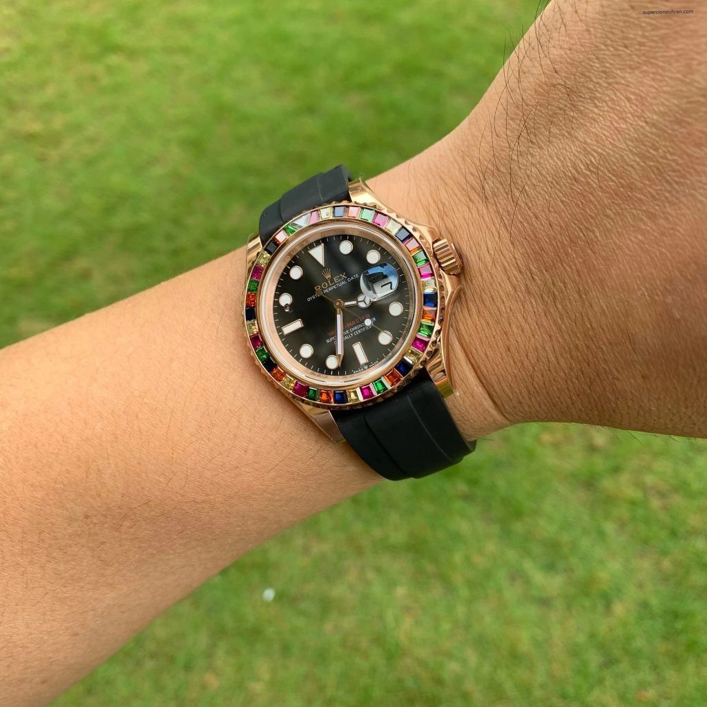 Premium Replica Uhr Rolex Yacht-Master 116695SATS Candy-Lünette Roségold 40mm