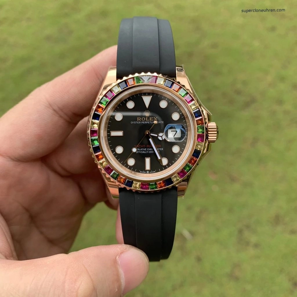 Premium Replica Uhr Rolex Yacht-Master 116695SATS Candy-Lünette Roségold 40mm