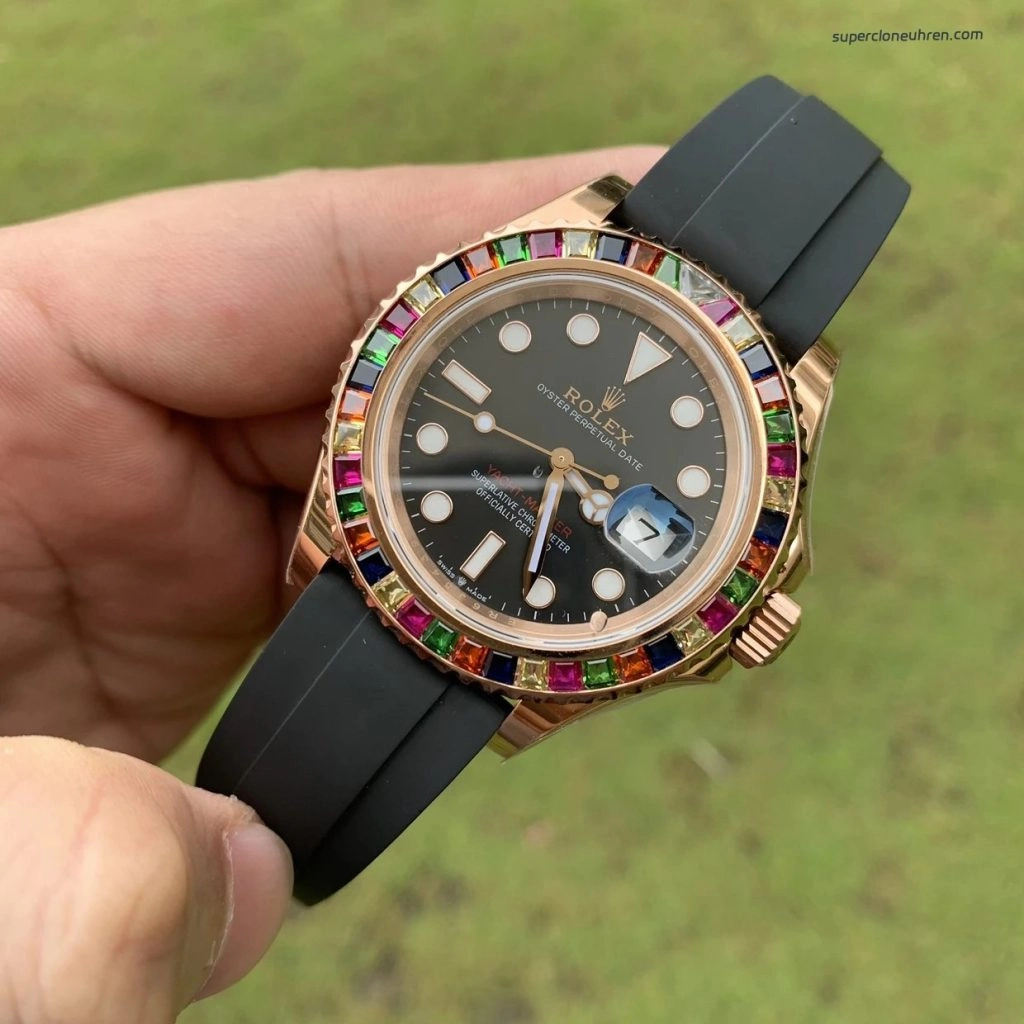 Premium Replica Uhr Rolex Yacht-Master 116695SATS Candy-Lünette Roségold 40mm