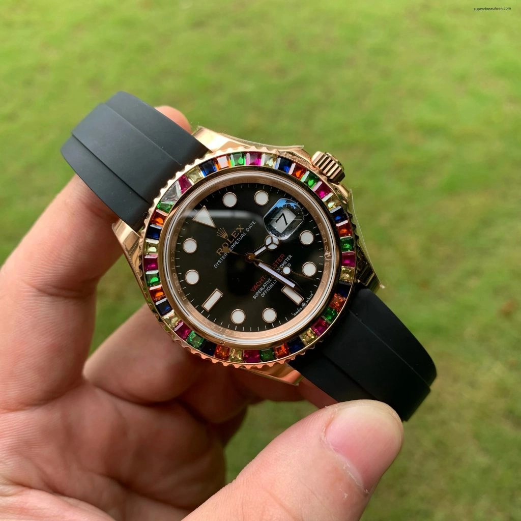 Premium Replica Uhr Rolex Yacht-Master 116695SATS Candy-Lünette Roségold 40mm