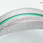 Super Clone Franck Muller Vanguard Yachting V45 gruenes Zifferblatt mit Diamantbesatz 44×54 mm