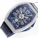 Premium Replica Uhr Franck Muller Vanguard Yachting V45 mit Diamantbesatz 45 mm