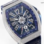 Premium Replica Uhr Franck Muller Vanguard Yachting V45 mit Diamantbesatz 45 mm