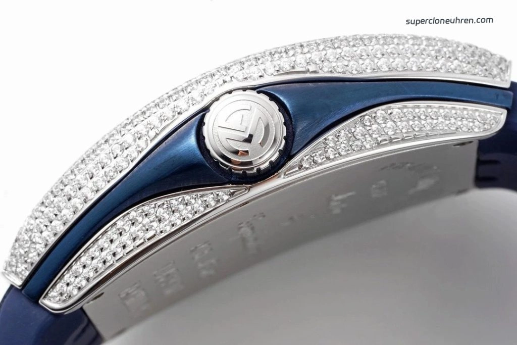 Premium Replica Uhr Franck Muller Vanguard Yachting V45 mit Diamantbesatz 45 mm